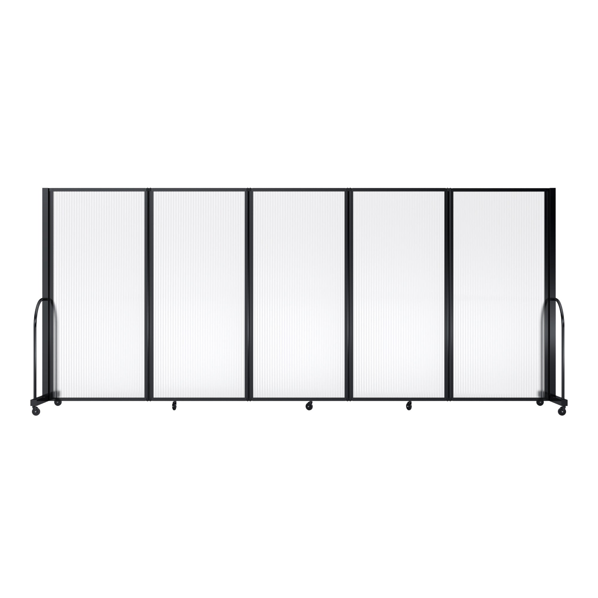 Screenflex Full Motion Divider, 6' x 14'1", Black Frame, Clear