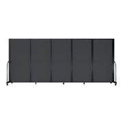 Screenflex Full Motion Divider, 6' x 14'1", Black Frame, Dark Gray