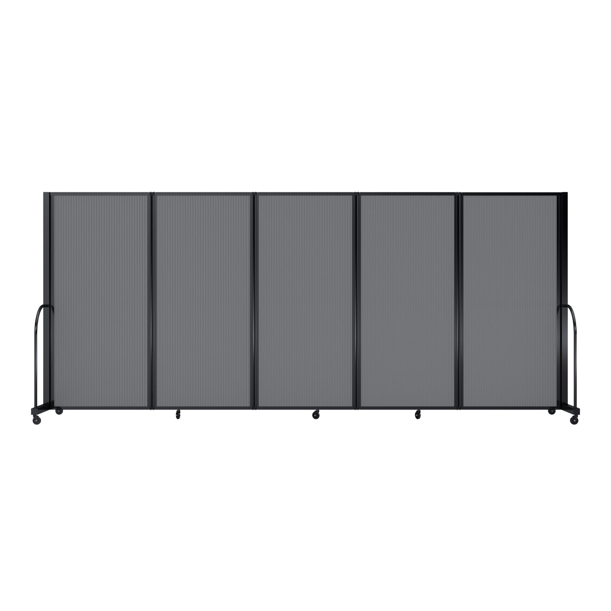 Screenflex Full Motion Divider, 6' x 14'1", Black Frame, Light Gray