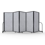 Screenflex Full Motion Divider, 6' x 14'1", Black Frame, Marble Gray PET