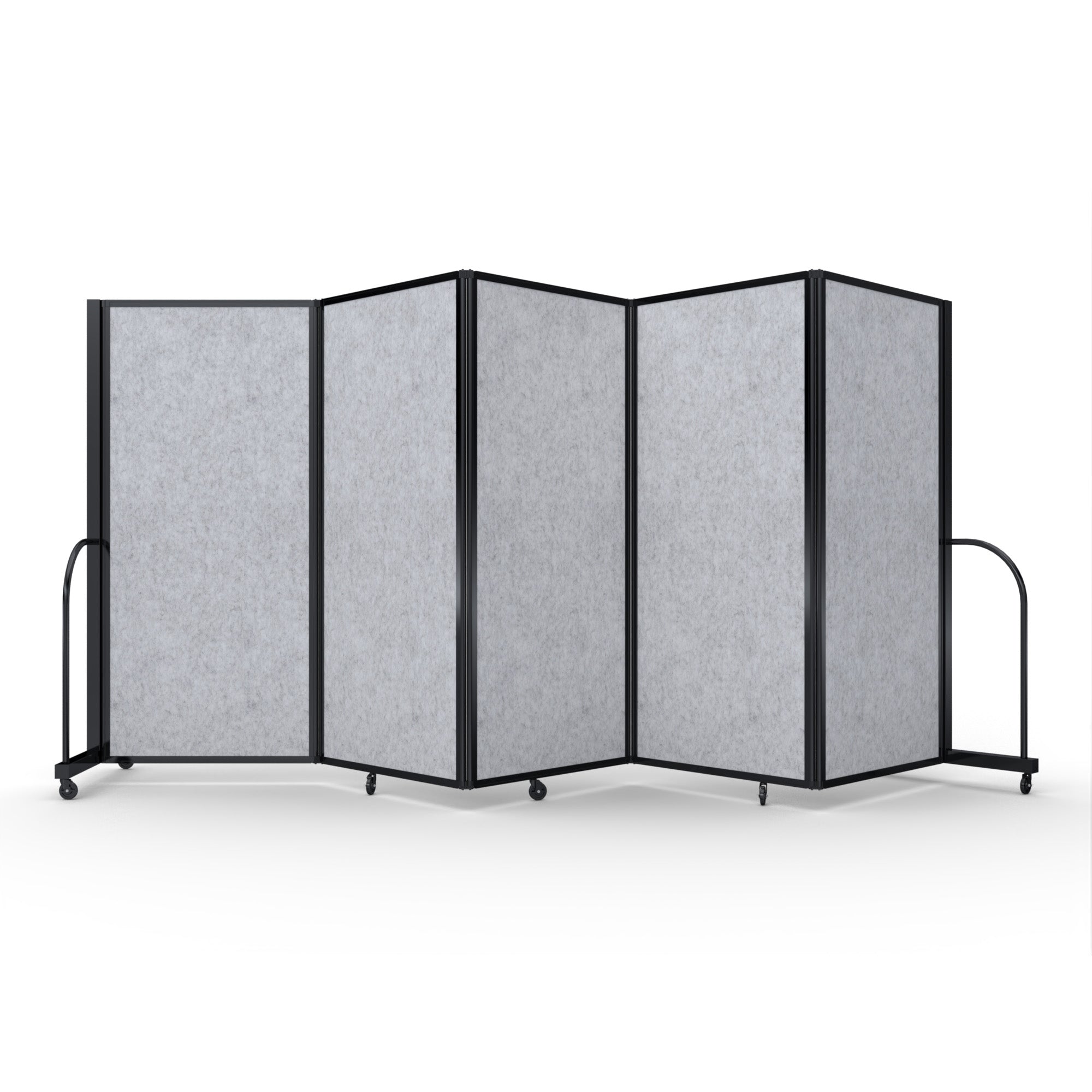 Screenflex Full Motion Divider, 6' x 14'1", Black Frame, Marble Gray PET