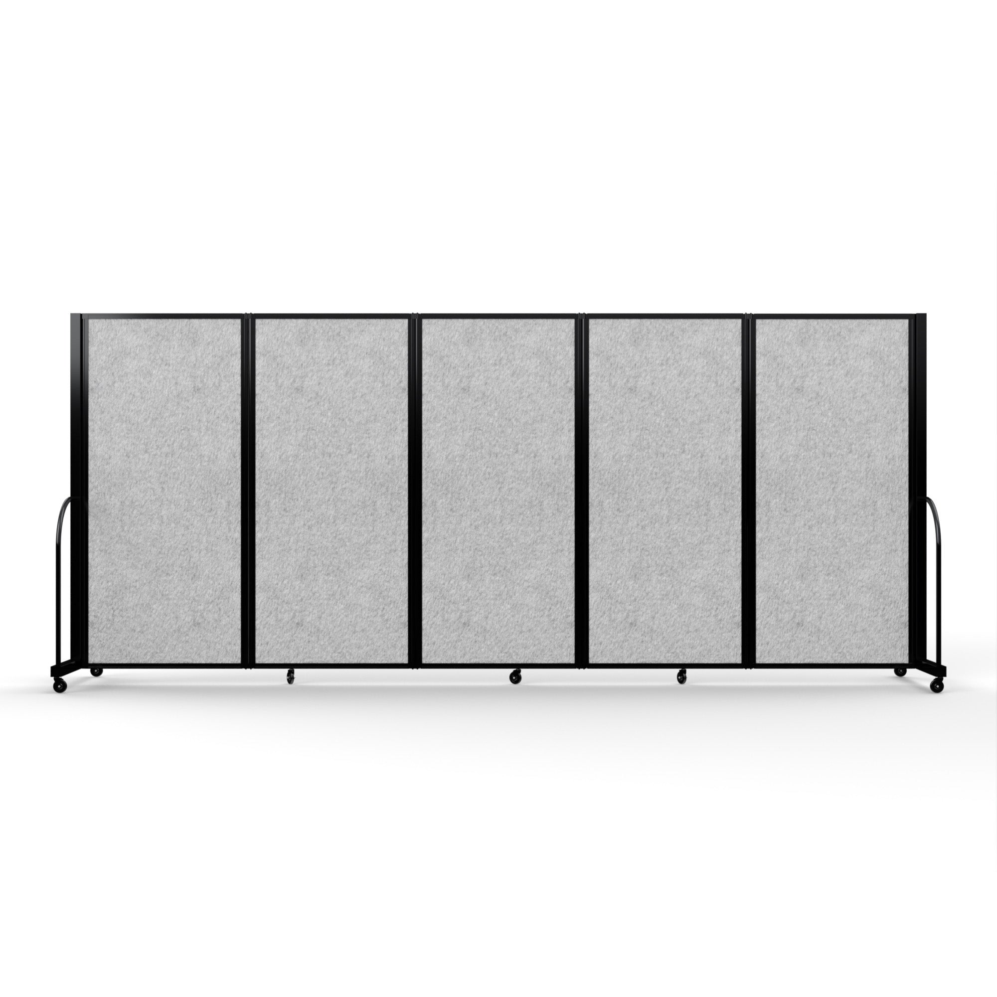 Screenflex Full Motion Divider, 6' x 14'1", Black Frame, Marble Gray PET
