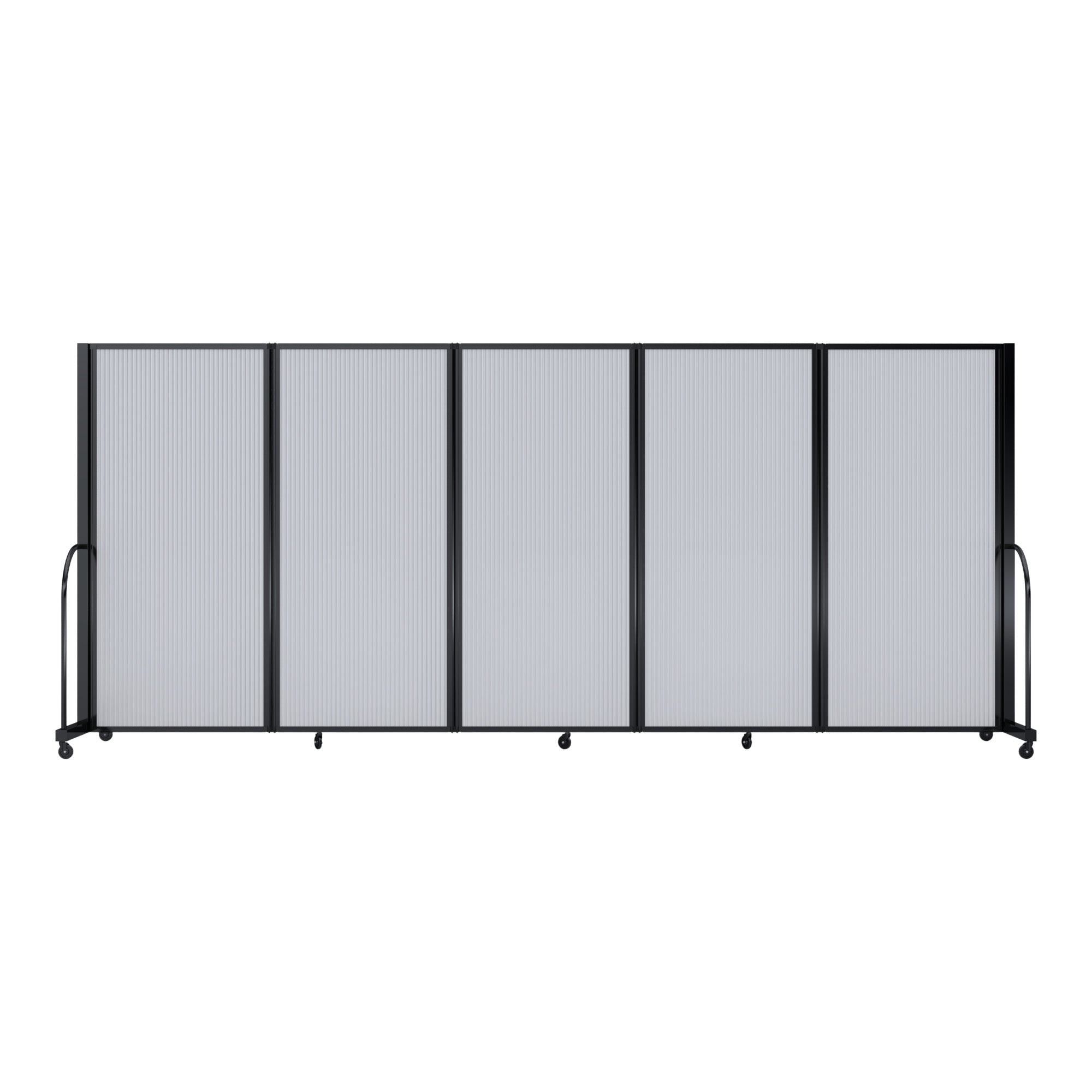 Screenflex Full Motion Divider, 6' x 14'1", Black Frame, Opal