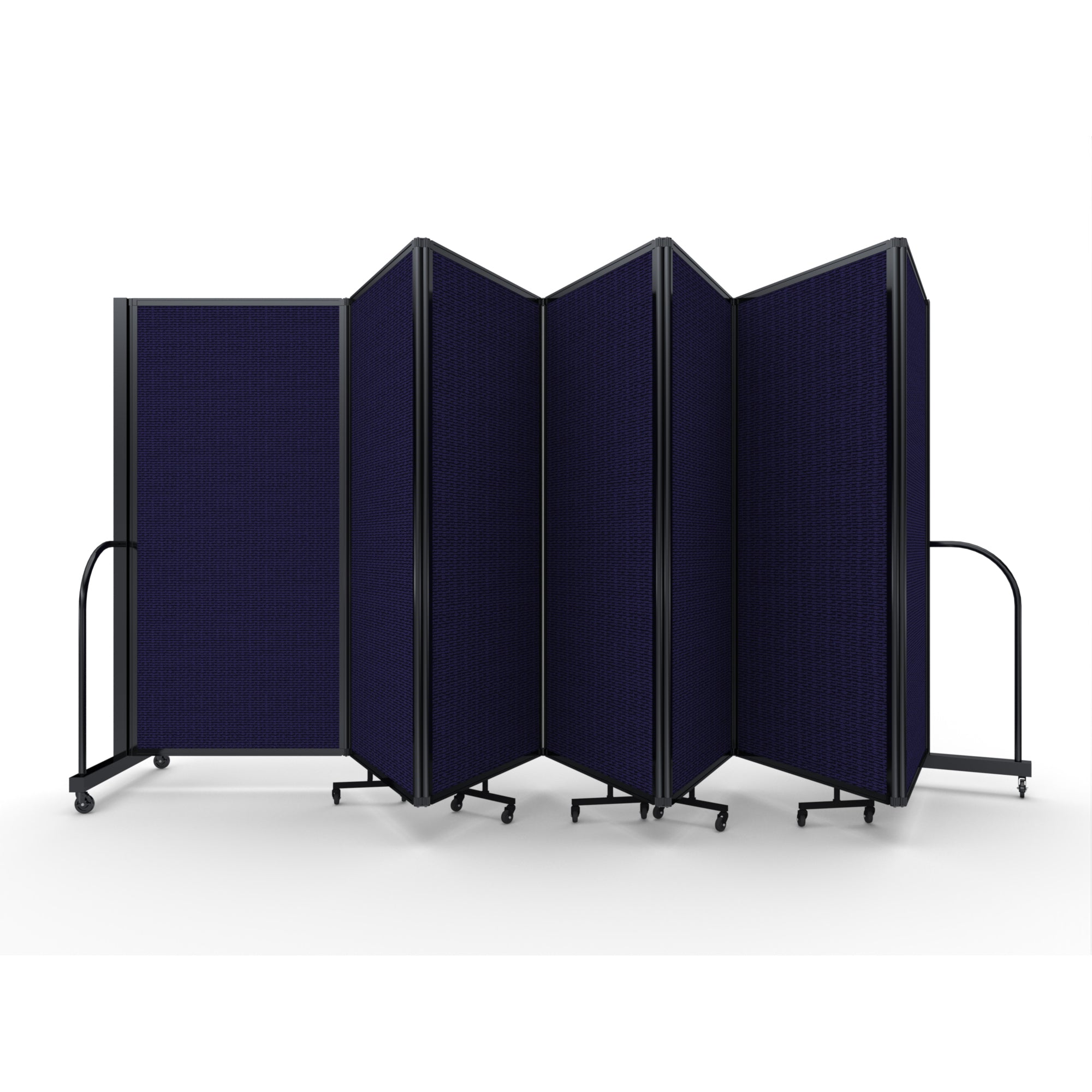 Screenflex Full Motion Divider, 6' x 19'7", Black Frame, Navy