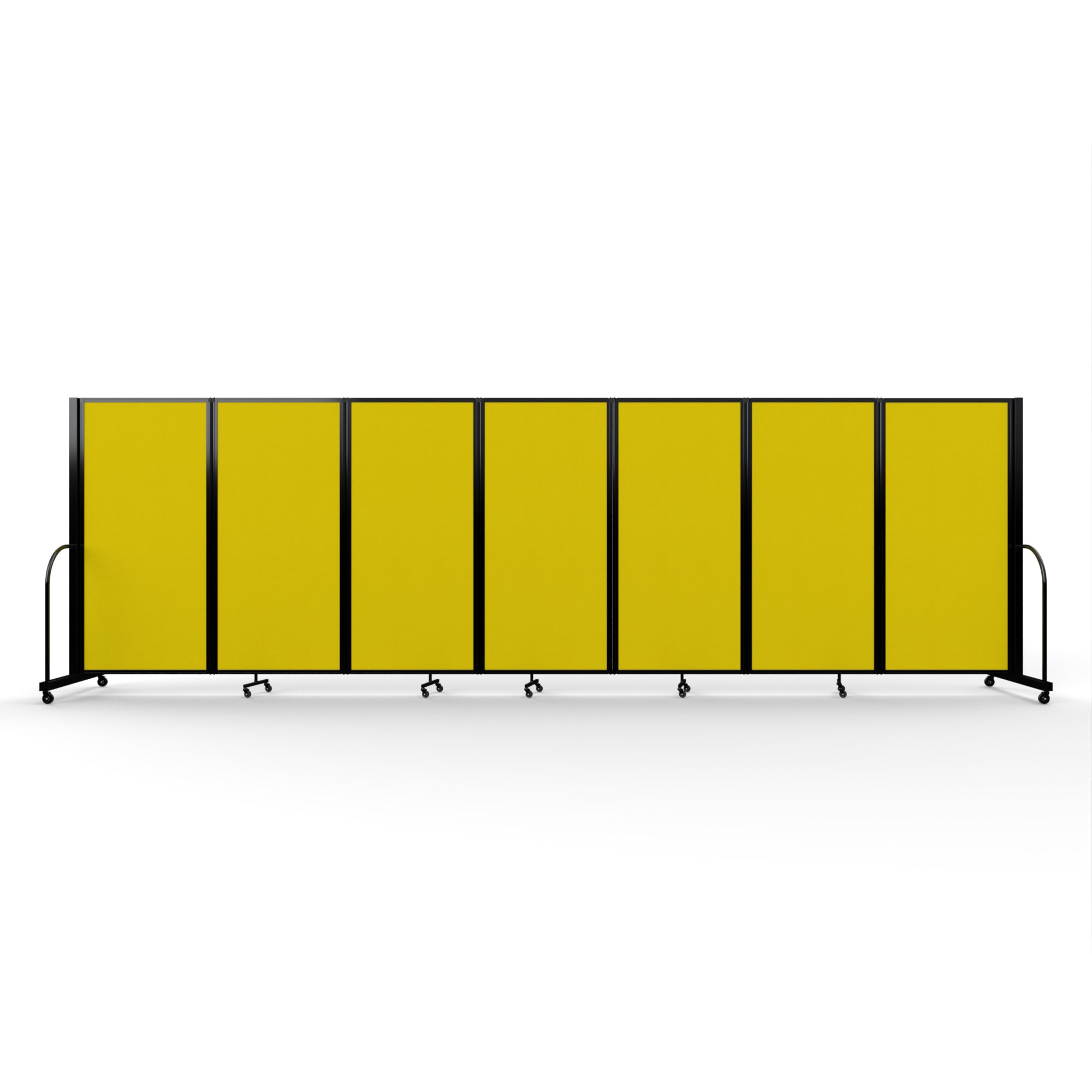 Screenflex Full Motion Divider, 6' x 19'7", Black Frame, Primary Yellow