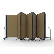 Screenflex Full Motion Divider, 6' x 19'7", Black Frame, Beige PET