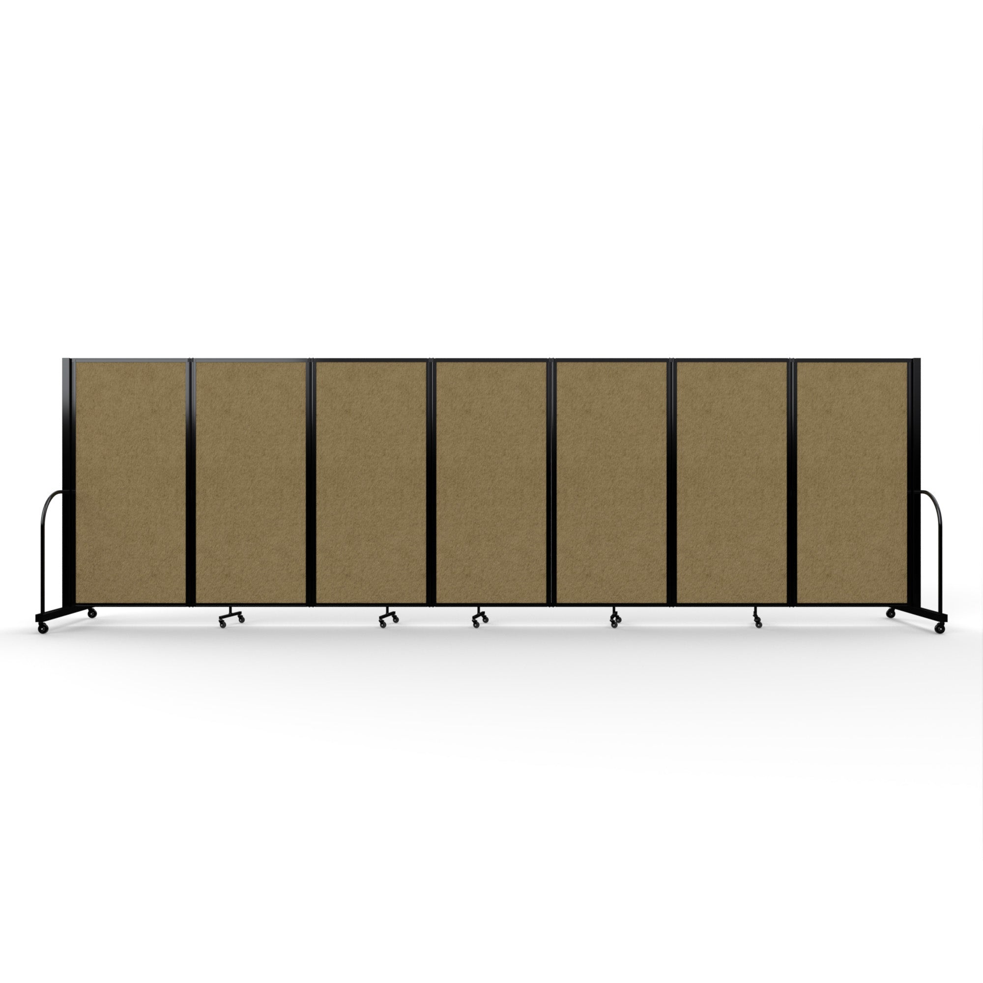 Screenflex Full Motion Divider, 6' x 19'7", Black Frame, Beige PET