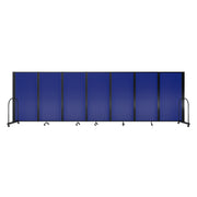 Screenflex Full Motion Divider, 6' x 19'7", Black Frame, Blue