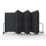 Screenflex Full Motion Divider, 6' x 19'7", Black Frame, Dark Gray PET