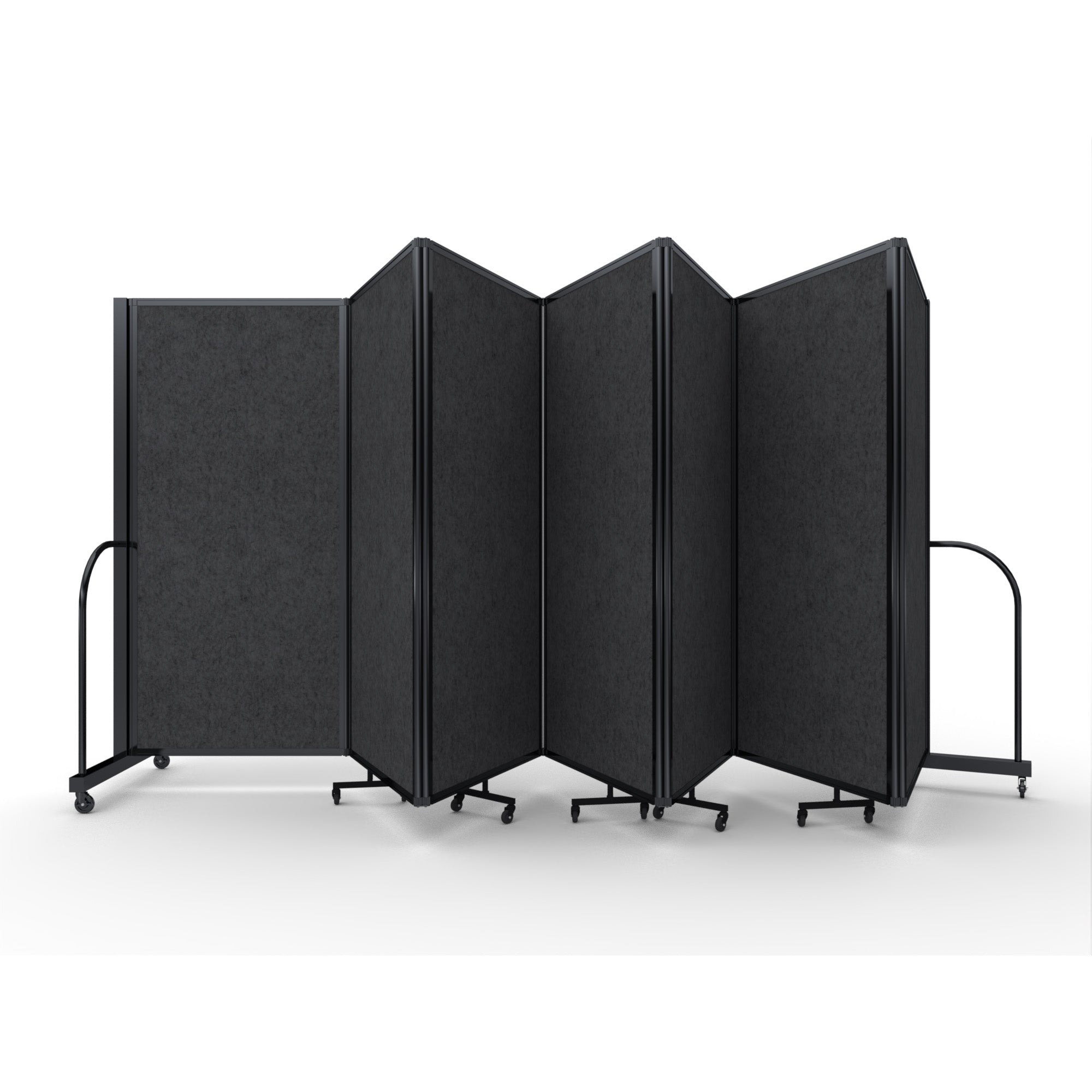 Screenflex Full Motion Divider, 6' x 19'7", Black Frame, Dark Gray PET