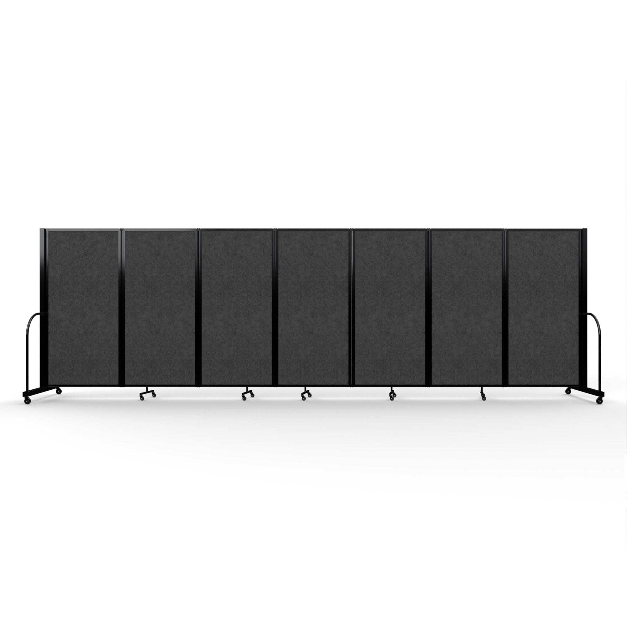 Screenflex Full Motion Divider, 6' x 19'7", Black Frame, Dark Gray PET