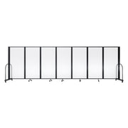 Screenflex Full Motion Divider, 6' x 19'7", Black Frame, Clear