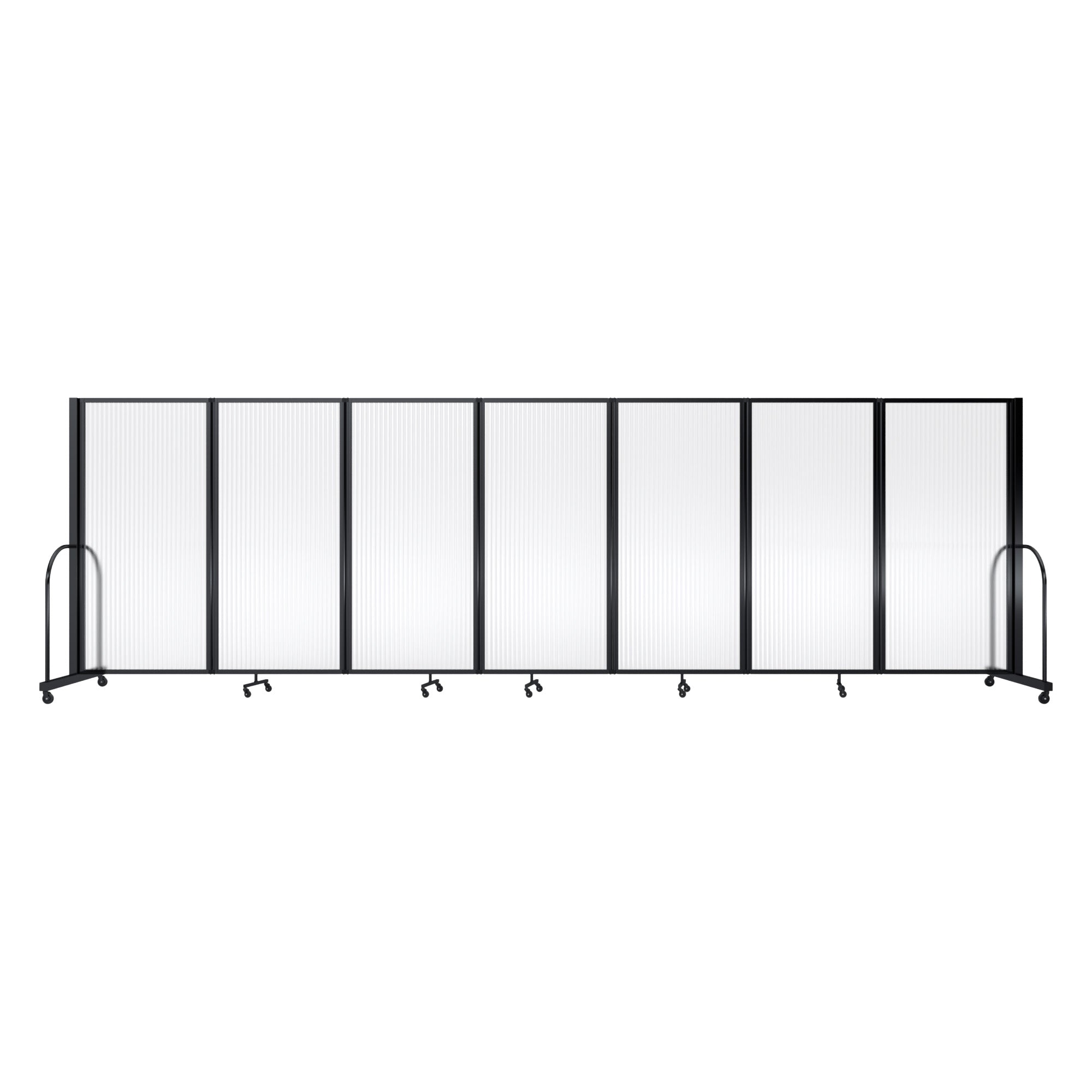 Screenflex Full Motion Divider, 6' x 19'7", Black Frame, Clear