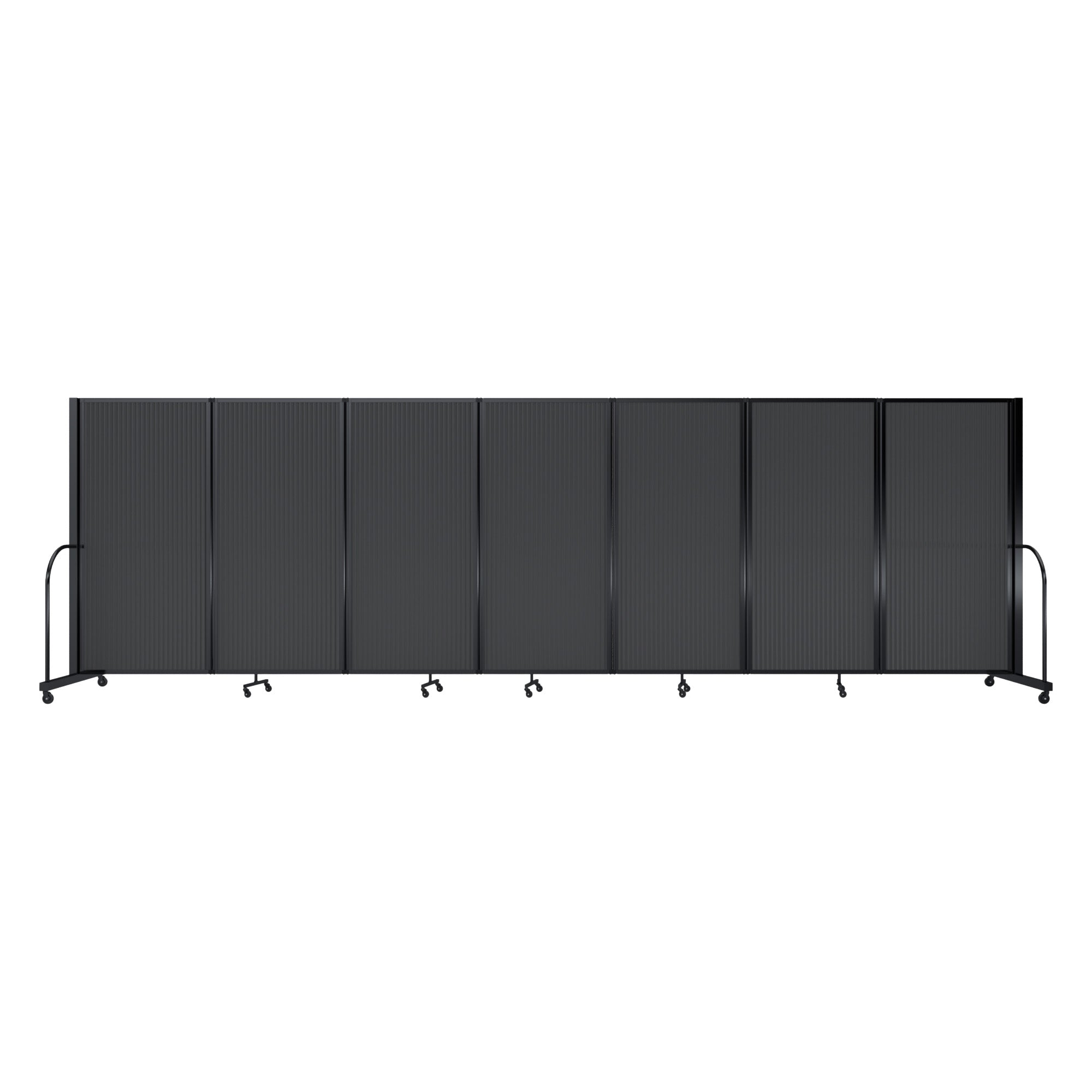 Screenflex Full Motion Divider, 6' x 19'7", Black Frame, Dark Gray