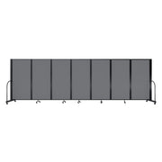 Screenflex Full Motion Divider, 6' x 19'7", Black Frame, Light Gray