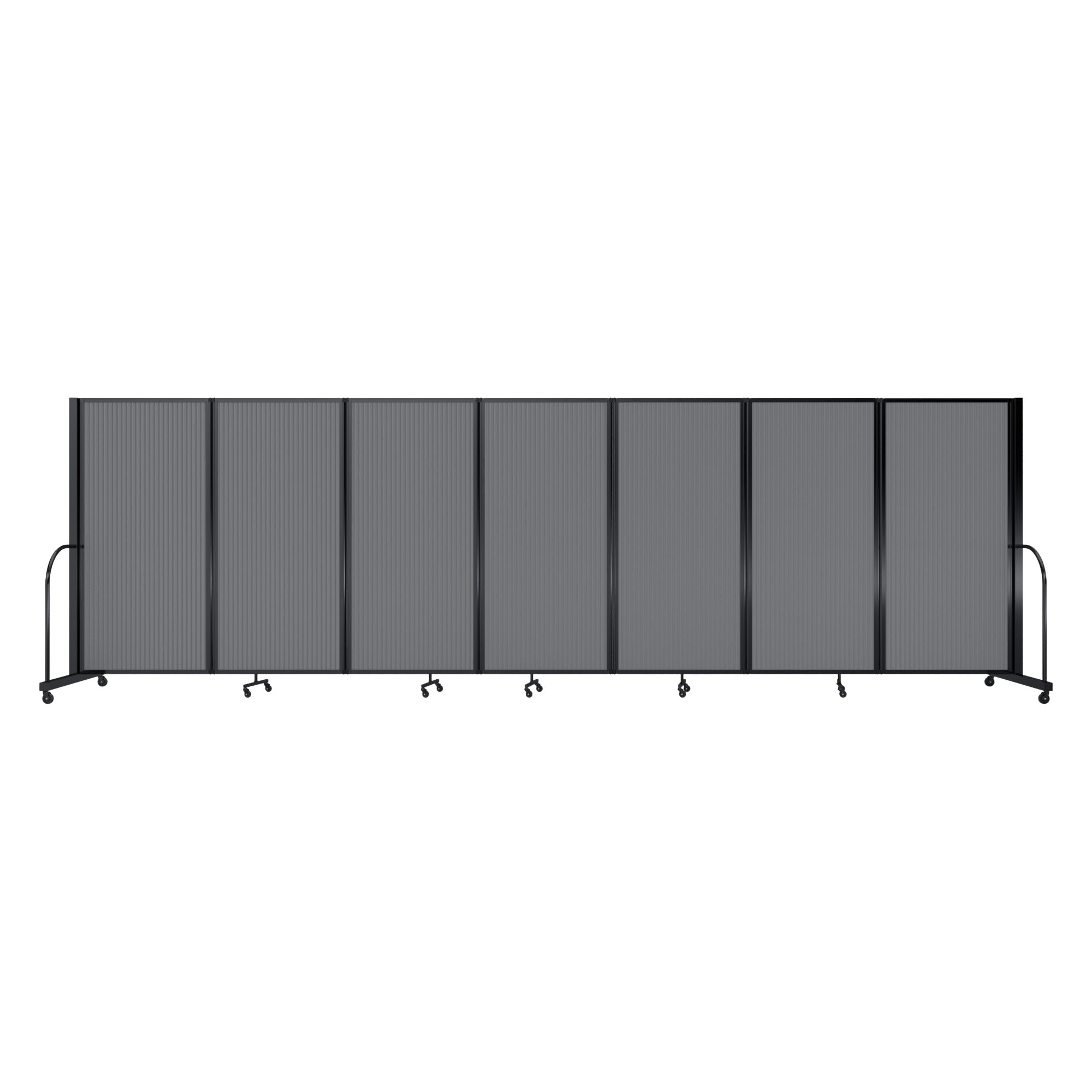 Screenflex Full Motion Divider, 6' x 19'7", Black Frame, Light Gray