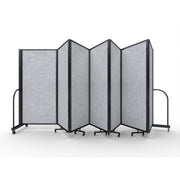 Screenflex Full Motion Divider, 6' x 19'7", Black Frame, Marble Gray PET