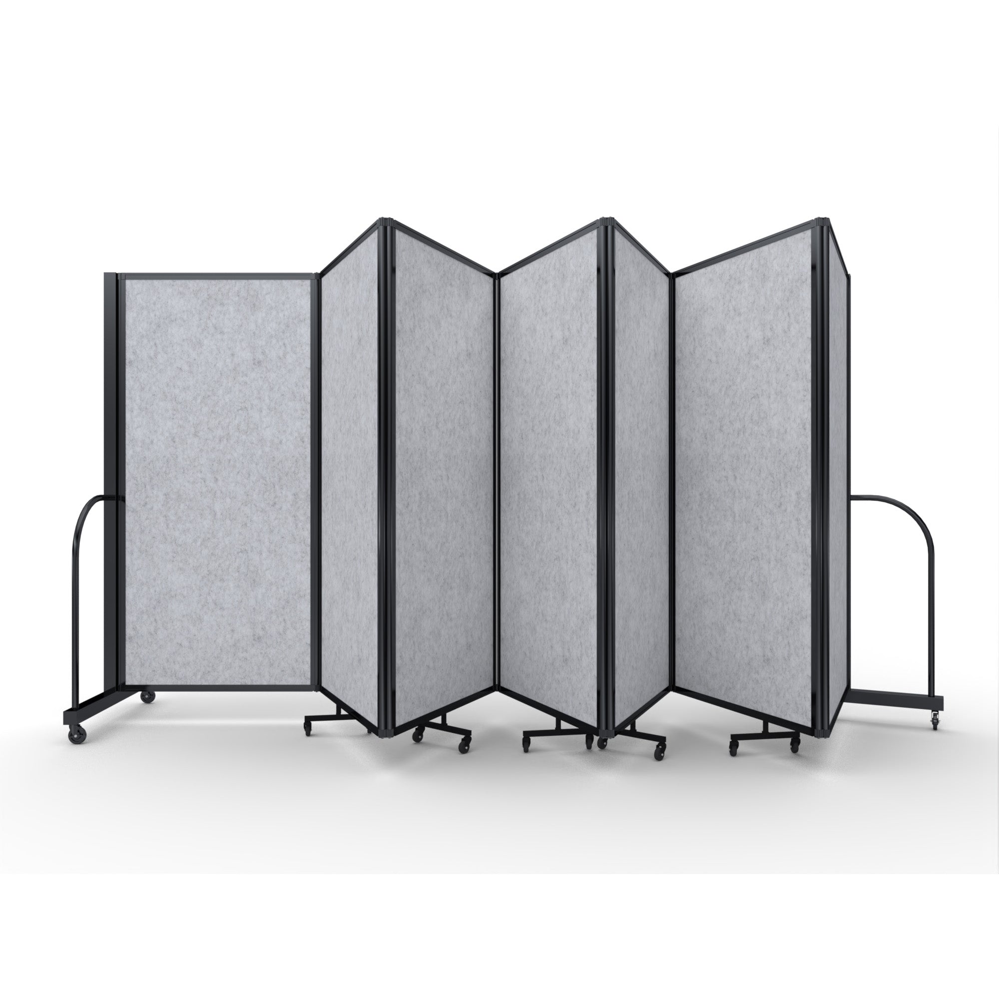 Screenflex Full Motion Divider, 6' x 19'7", Black Frame, Marble Gray PET