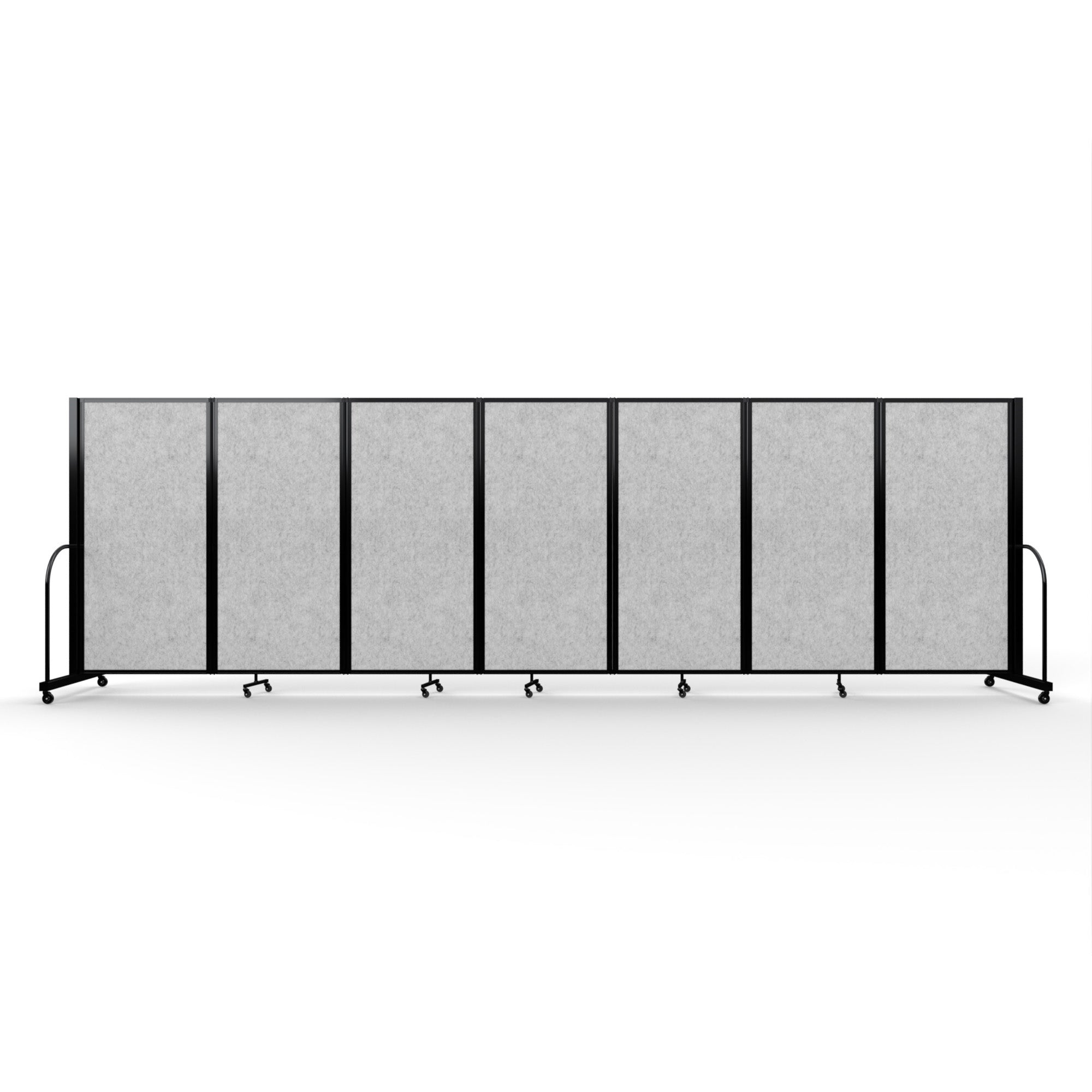 Screenflex Full Motion Divider, 6' x 19'7", Black Frame, Marble Gray PET