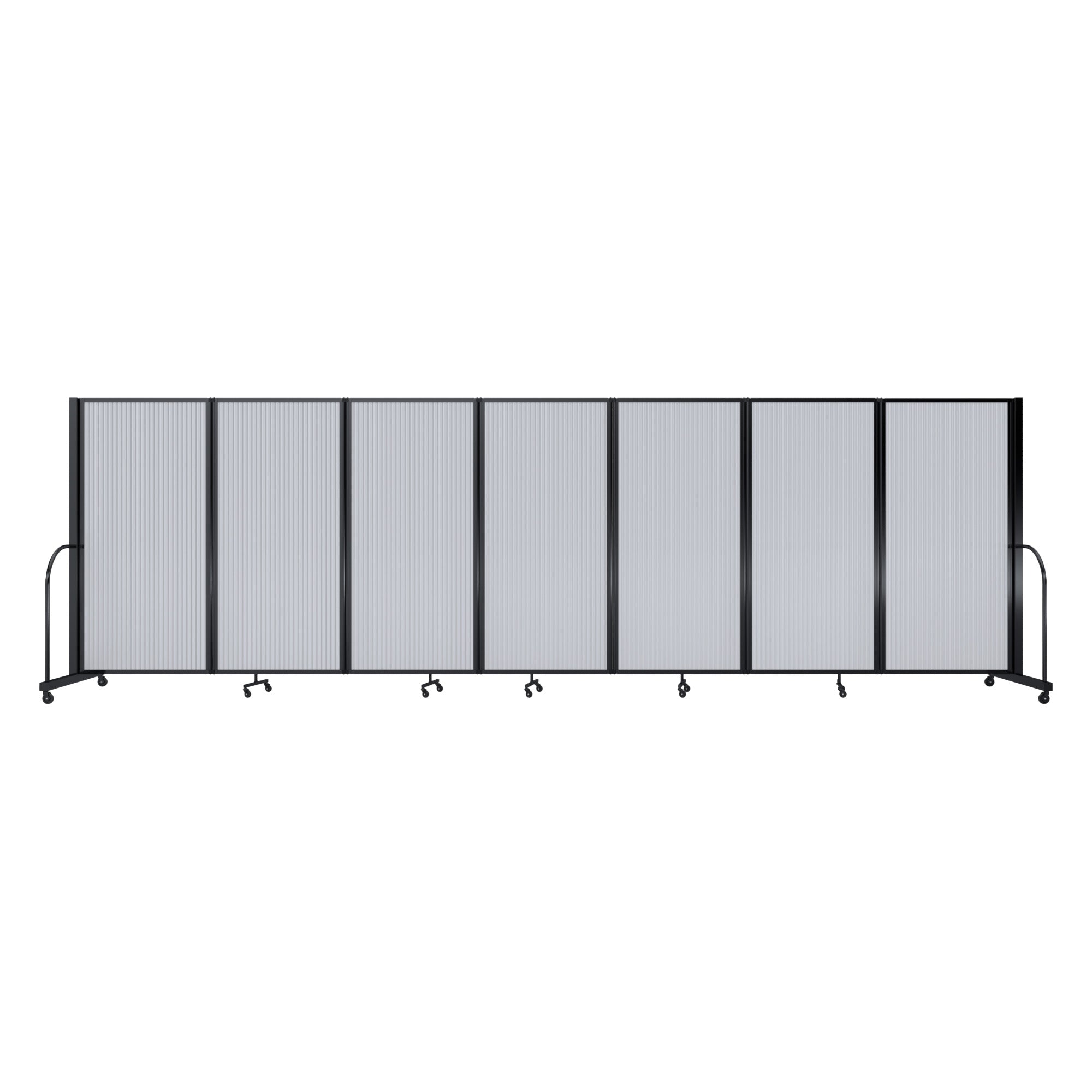 Screenflex Full Motion Divider, 6' x 19'7", Black Frame, Opal