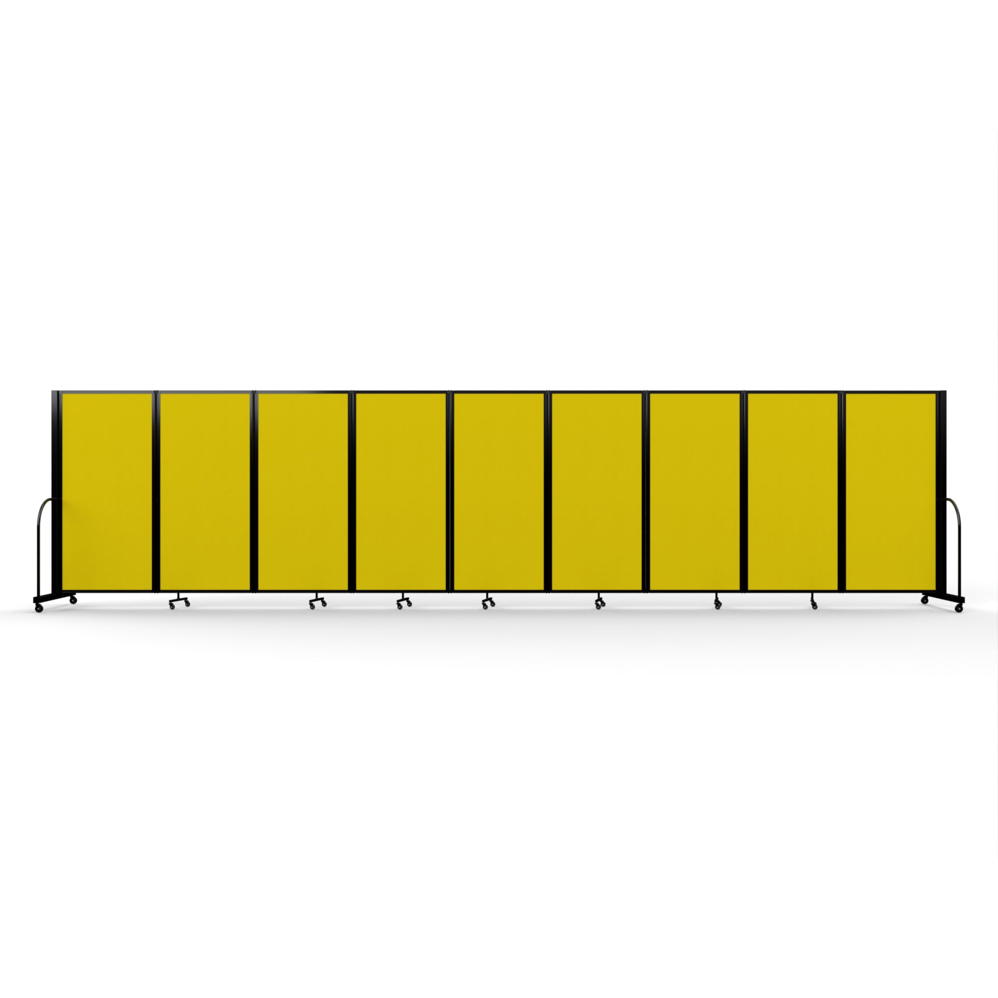 Screenflex Full Motion Divider, 6' x 25'1", Black Frame, Primary Yellow