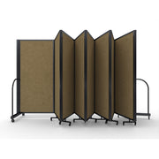 Screenflex Full Motion Divider, 6' x 25'1", Black Frame, Beige PET
