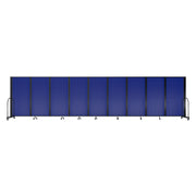 Screenflex Full Motion Divider, 6' x 25'1", Black Frame, Blue