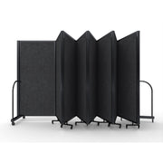 Screenflex Full Motion Divider, 6' x 25'1", Black Frame, Dark Gray PET