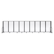 Screenflex Full Motion Divider, 6' x 25'1", Black Frame, Clear