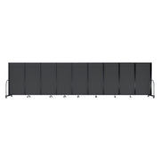 Screenflex Full Motion Divider, 6' x 25'1", Black Frame, Dark Gray