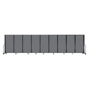 Screenflex Full Motion Divider, 6' x 25'1", Black Frame, Light Gray