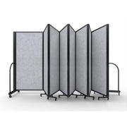Screenflex Full Motion Divider, 6' x 25'1", Black Frame, Marble Gray PET