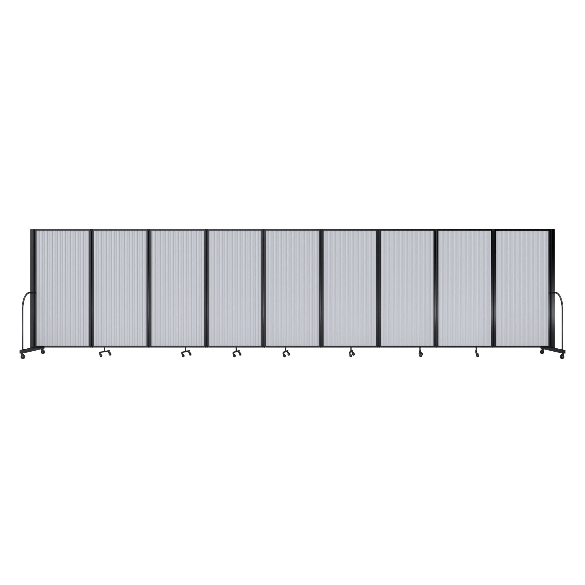 Screenflex Full Motion Divider, 6' x 25'1", Black Frame, Opal