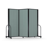 Screenflex Full Motion Divider, 6'10" x 8'7", Black Frame, Sea Green