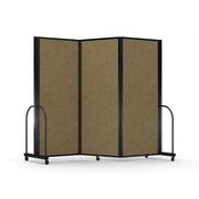 Screenflex Full Motion Divider, 6'10" x 8'7", Black Frame, Beige PET