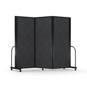 Screenflex Full Motion Divider, 6'10" x 8'7", Black Frame, Dark Gray PET