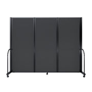 Screenflex Full Motion Divider, 6'10" x 8'7", Black Frame, Dark Gray