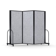 Screenflex Full Motion Divider, 6'10" x 8'7", Black Frame, Marble Gray PET