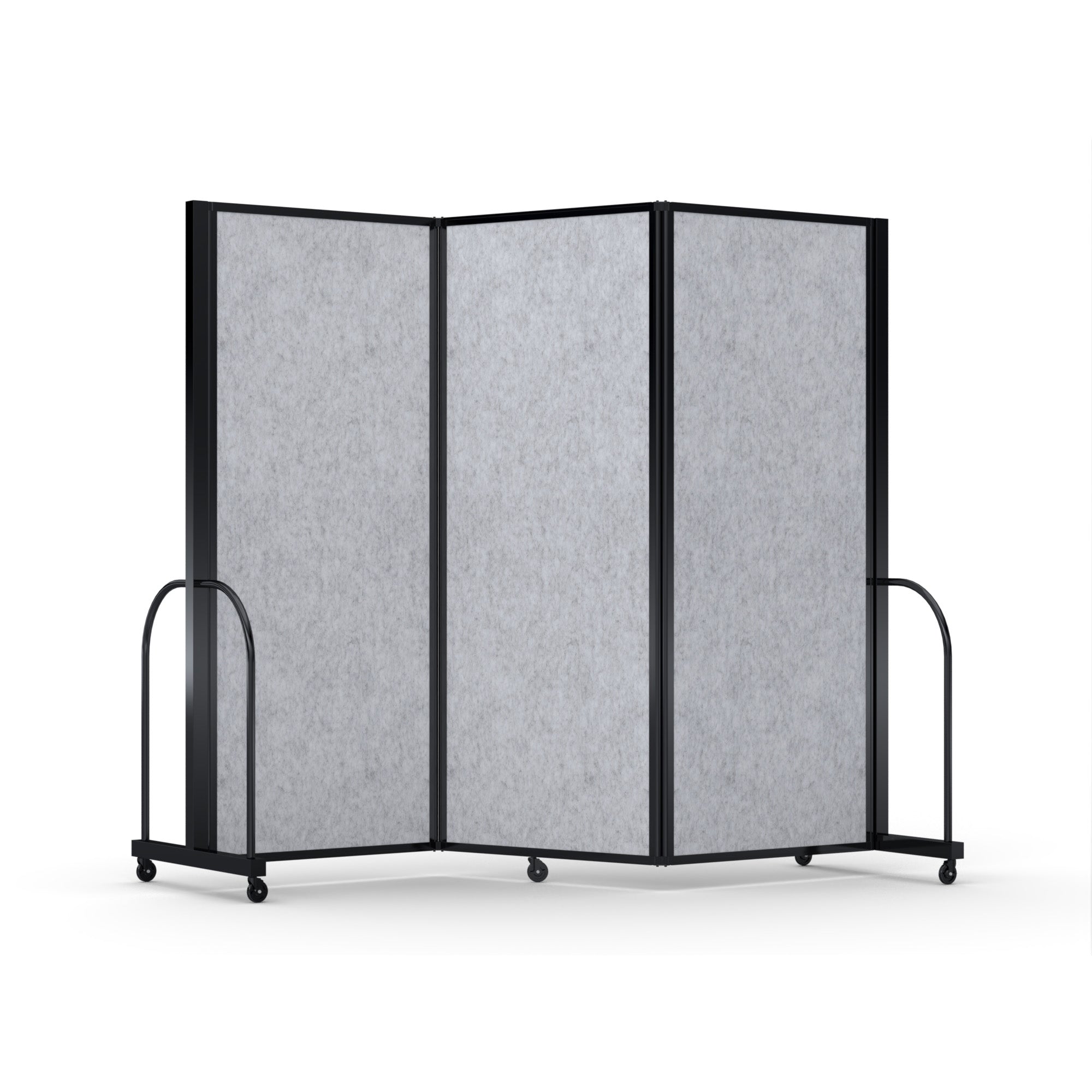 Screenflex Full Motion Divider, 6'10" x 8'7", Black Frame, Marble Gray PET