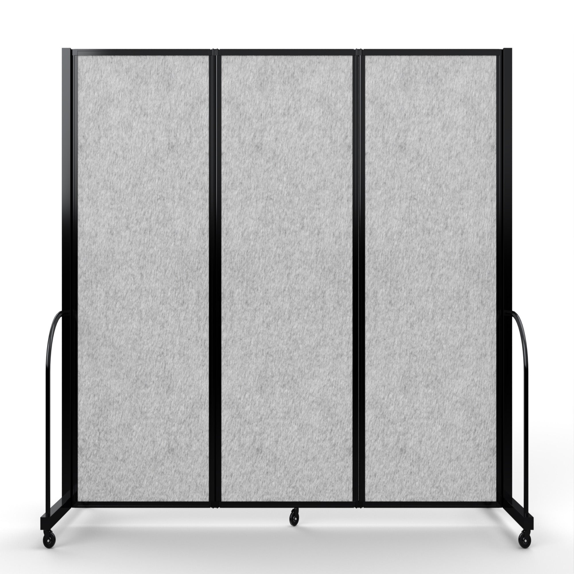 Screenflex Full Motion Divider, 6'10" x 8'7", Black Frame, Marble Gray PET
