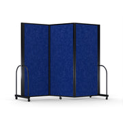 Screenflex Full Motion Divider, 6'10" x 8'7", Black Frame, Cobalt PET