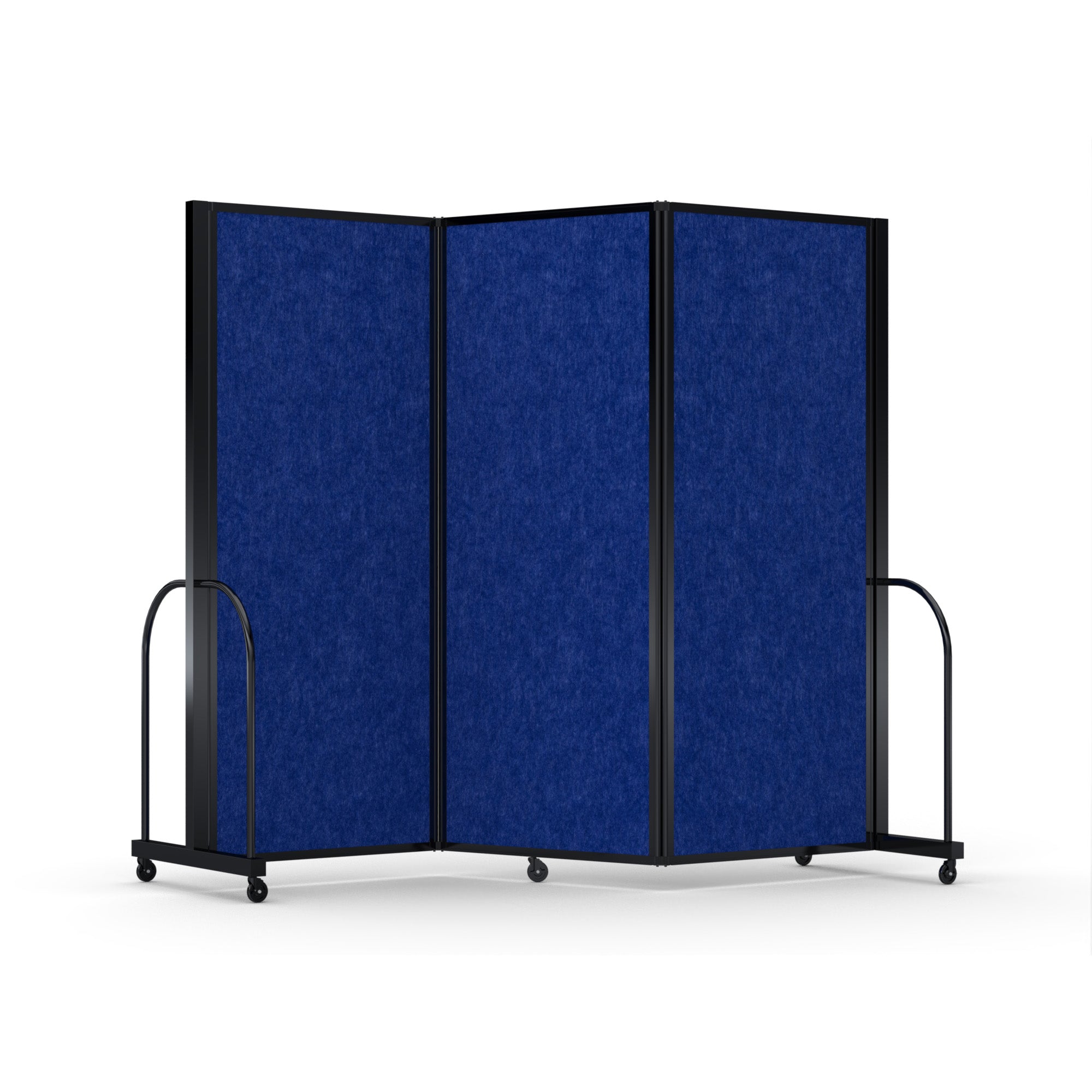 Screenflex Full Motion Divider, 6'10" x 8'7", Black Frame, Cobalt PET