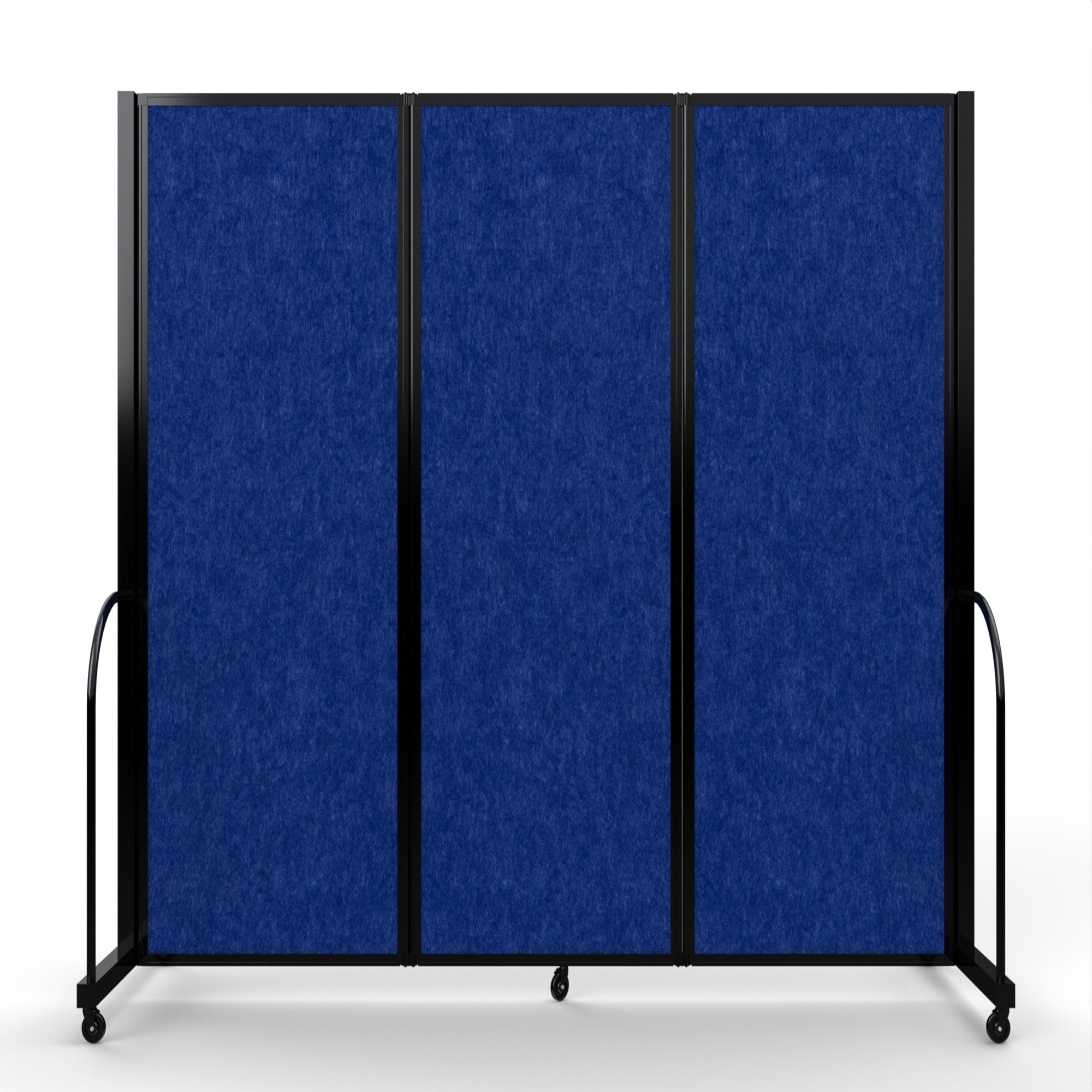 Screenflex Full Motion Divider, 6'10" x 8'7", Black Frame, Cobalt PET