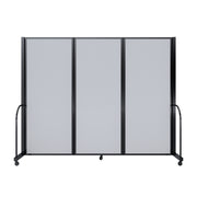 Screenflex Full Motion Divider, 6'10" x 8'7", Black Frame, Opal