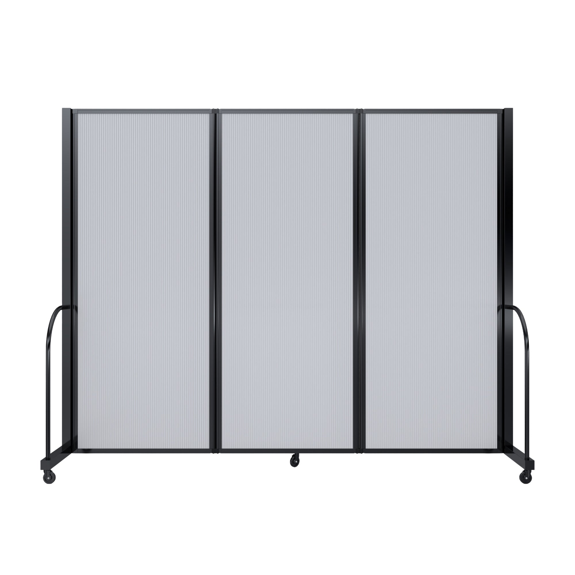 Screenflex Full Motion Divider, 6'10" x 8'7", Black Frame, Opal
