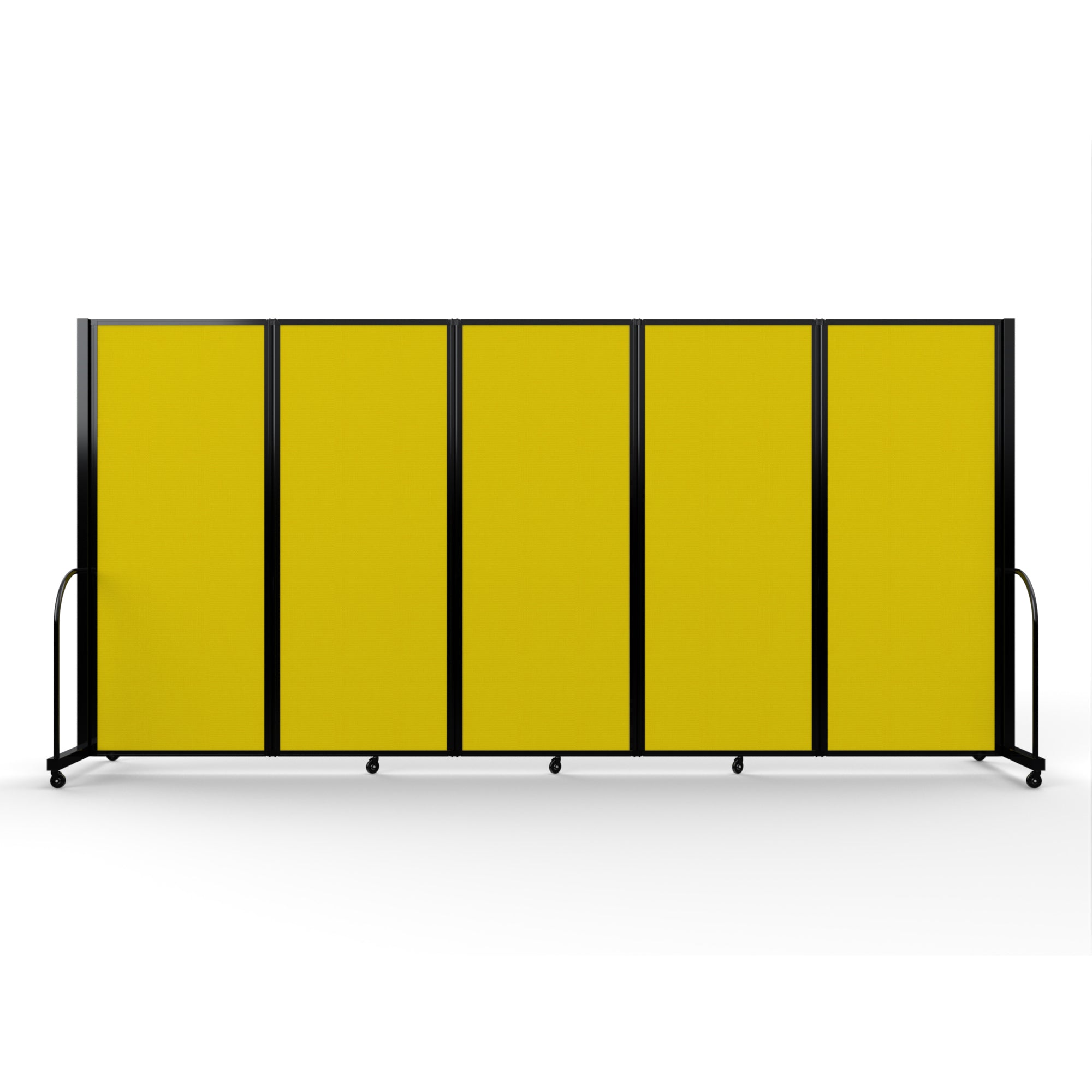 Screenflex Full Motion Divider, 6'10" x 14'1", Black Frame, Primary Yellow
