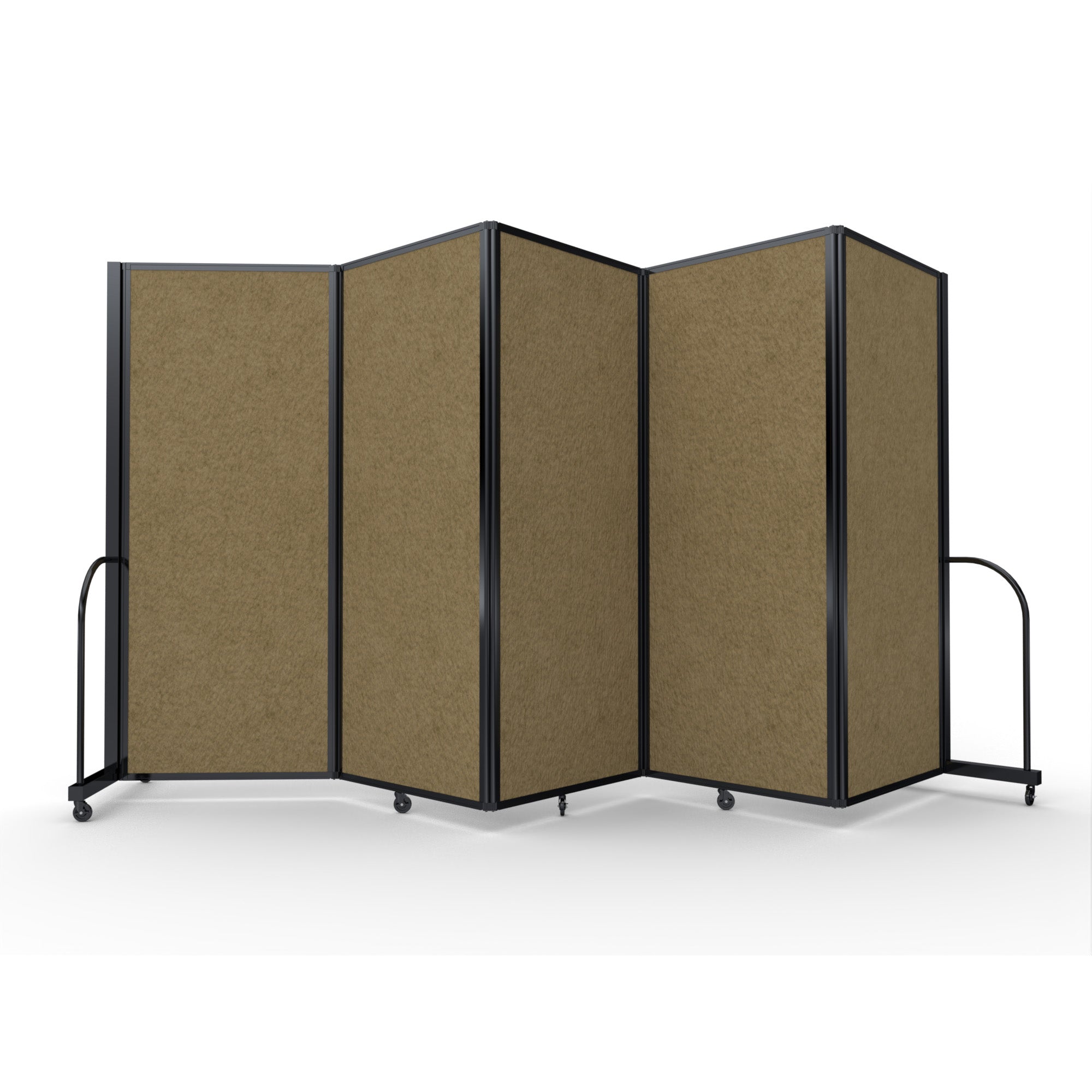 Screenflex Full Motion Divider, 6'10" x 14'1", Black Frame, Primary Red PET