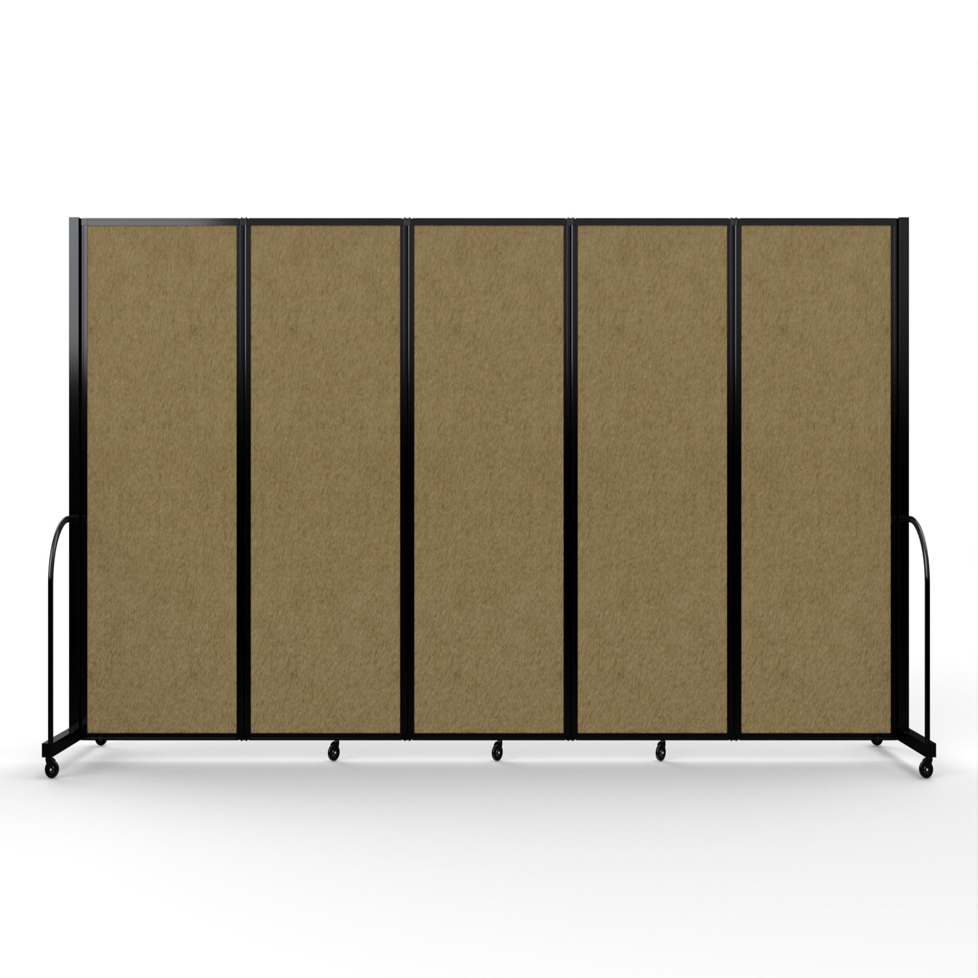 Screenflex Full Motion Divider, 6'10" x 14'1", Black Frame, Primary Red PET