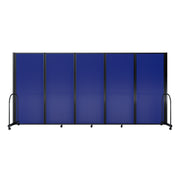 Screenflex Full Motion Divider, 6'10" x 14'1", Black Frame, Blue