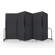 Screenflex Full Motion Divider, 6'10" x 14'1", Black Frame, Walnut PET